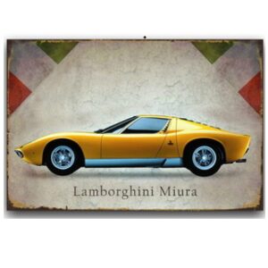 Tranh xe hơi retro 40x30cm - Lamborghini Miura YC34-10456