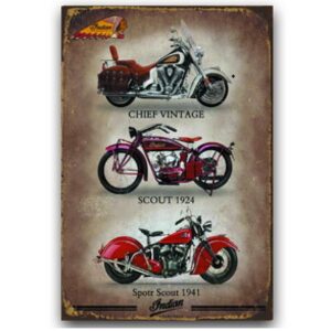 Tranh 30x20cm 3 xe Indian  YC23-11942