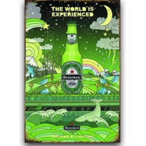 Tranh bia retro 30x20cm - The World is Experienced Heineken  YC23-2065