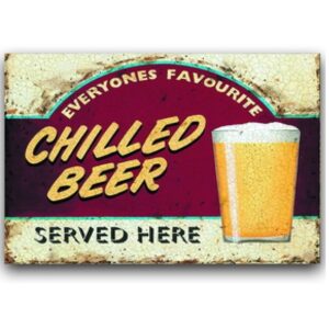 Tranh thiếc retro 30x20cm - Chilled Beer  YC23-2111