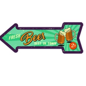 Mũi Tên Dập Nổi 45x16cm Fresh Beer Best in Town  YC-56
