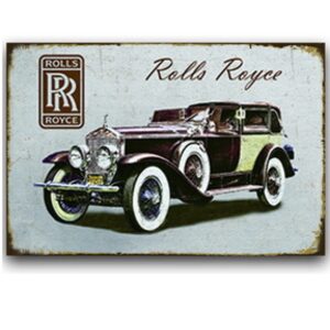 Tranh thiếc siêu xe retro 30x20 - Rolls Royce YC23-597