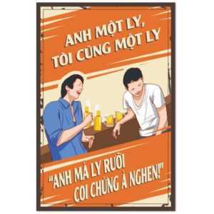 Tranh Bia tiếng Việt Vui 20x30cm - Coi chừng à nghen - CB23-846