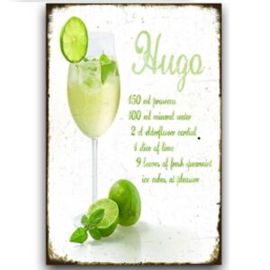 Tranh thiếc Hugo cocktail 40x30cm  YC34-17021