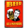 Áp phích 20x30cm - Beer All a Man Needs YC23-8060