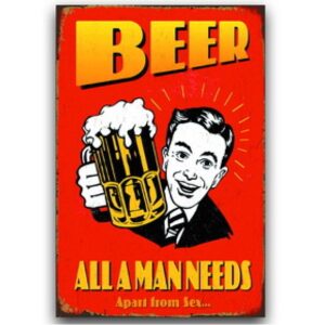 Áp phích 20x30cm - Beer All a Man Needs YC23-8060