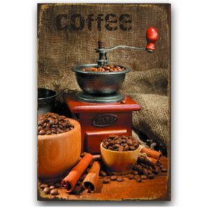 Tranh thiếc 30x40cm - Coffee Grinder (Máy Xay Cà Phê)  YC34-8398