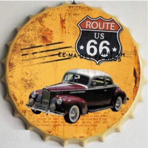 Nắp chai bia 35cm - Route 66 Xe Hơi Cổ GY-09