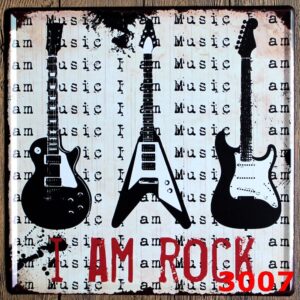 Tranh thiếc retro 30x30cm I AM Rock KM33-3007