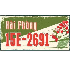 30x15cm Biển số xe Việt Nam decor - Hải Phòng VN15