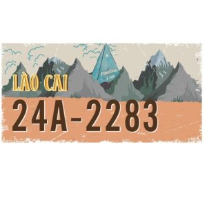 30x15cm Biển số xe Việt Nam decor - Lào Cai VN24