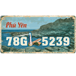 30x15cm Biển số xe Việt Nam decor - Phú Yên VN78