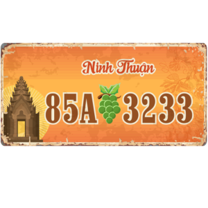 30x15cm Biển số xe Việt Nam decor - Ninh Thuận VN85