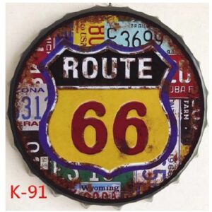 Nắp khoén 35cm decor Route 66 Biển Số  GK-91
