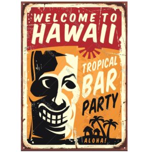 Tranh thiếc decor bar club 20x30cm - Hawaii Tropical Bar YC23-2816