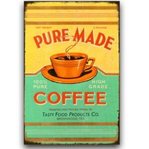 Tranh thiếc decor quán cafe 20x30cm - Pure Made Coffee YC23-8524