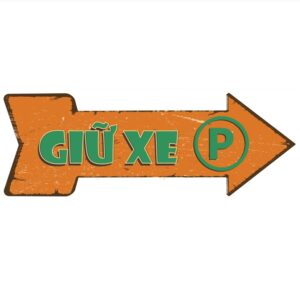 45x16cm Mũi Tên Thiếc "Giữ Xe"  CMT-11a