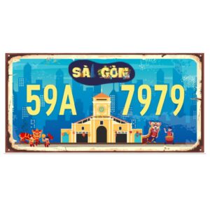 30x15cm Biển số xe Việt Nam decor - Sài Gòn VN59