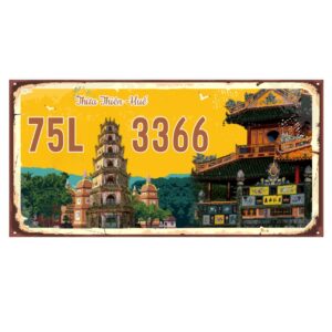 30x15cm Biển số xe Việt Nam retro decor - Thừa Thiên Huế VN75