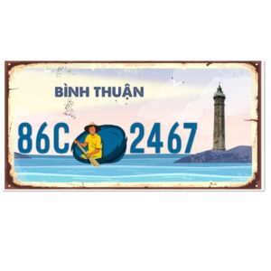 30x15cm Biển số xe Việt Nam retro decor - Bình Thuận VN86