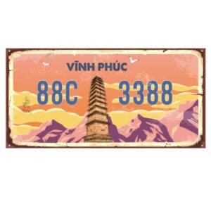 30x15cm Biển số xe Việt Nam decor - Vĩnh Phúc VN88