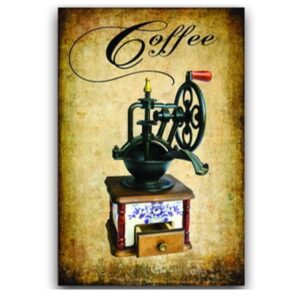 Tranh thiếc retro 20x30cm - Classic Coffee Grinder (Máy Xay Cà Phê Cổ)  YC23-11665