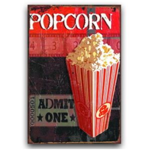 Tranh thiếc retro decor 30x20cm PopCorn  YC23-15694