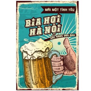 Tranh Bia tiếng Việt Vui 20x30cm - Bia Hơi Hà Nội  CB23-851