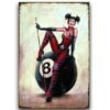Tranh thiếc retro 30x40cm - Billard: the Eight Ball Poker Girl YC34-3124