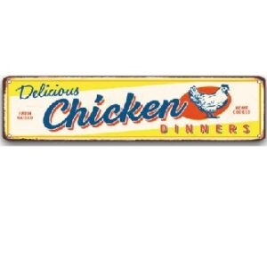 Tranh thiếc 40x10cm Delicious Chicken  CT-084