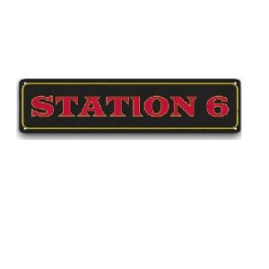 Biển thiếc retro 40x10 STATION 6  CT-184