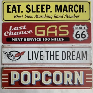 Tranh thiếc 40x10cm decor quán cafe, bar club, cầu thang