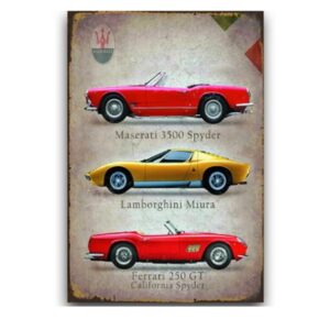 Tranh thiếc retro 30x20cm Maserati 3500 Spyder  YC23-11946