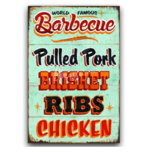 Tranh thiếc retro 20x30 World Famous Barbecue  YC23-1760