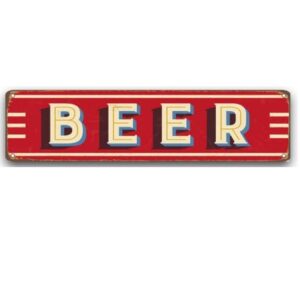 Tranh thiếc retro 40x10cm Beer  CT-065