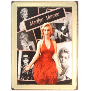 Tranh thiếc 30x40cm - Marilyn Monroe trong bộ cánh đỏ  Q34-4015