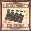 Tranh thiếc retro 30x30cm Movie Night Cinema  Z33-10