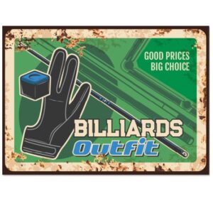 Tranh thiếc retro 30x40cm Billiards Outfit  CL34-122