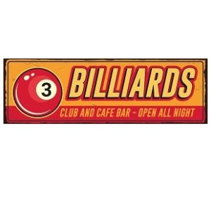 Tranh sắt retro 40x10cm Billiard Club and Cafe Bar  ST-06