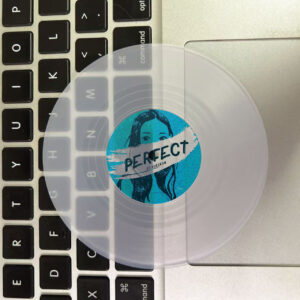 Đĩa than vinyl TRONG SUỐT 10,5cm 2 mặt hình, đa sắc (đỏ, trắng, lam, cam, vàng, lục...)